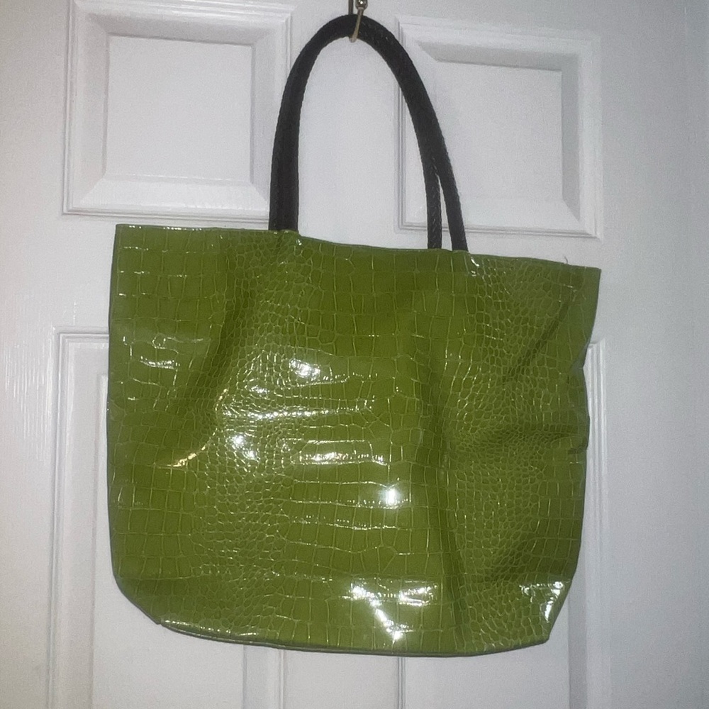Green Embossed Tote‎ Bag